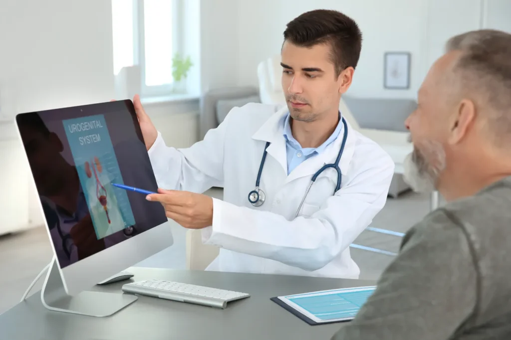 Doktor ve hasta, prostat tedavisi
